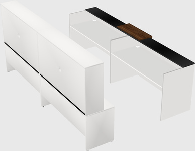 Shared u-shaped reception desks