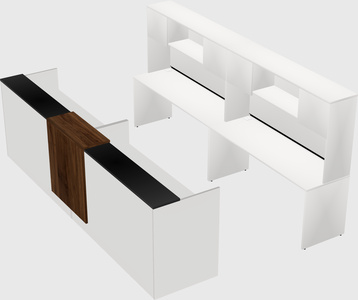 Shared u-shaped reception desks