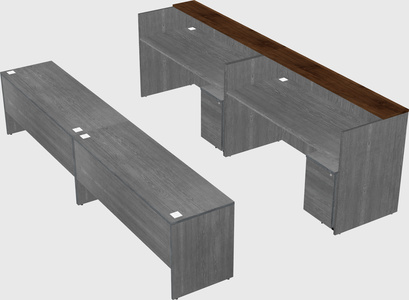 Shared u-shaped reception desks