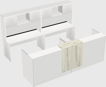 Shared u-shaped reception desks