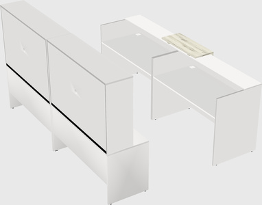 Shared u-shaped reception desks