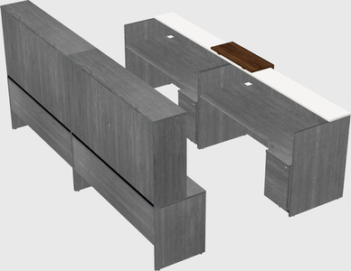 Shared u-shaped reception desks