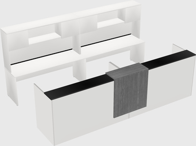 Shared u-shaped reception desks