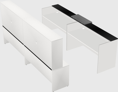 Shared u-shaped reception desks