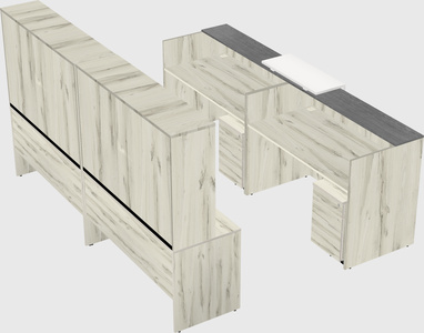 Shared u-shaped reception desks