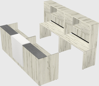 Shared u-shaped reception desks