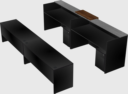 Shared u-shaped reception desks
