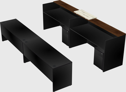 Shared u-shaped reception desks