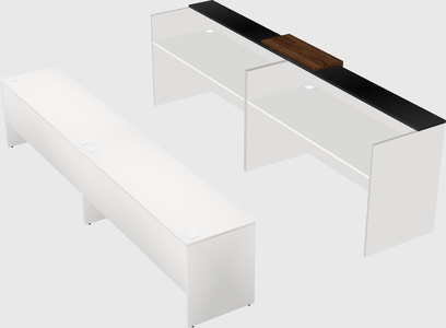 Shared u-shaped reception desks