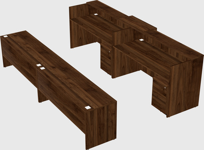 Shared u-shaped reception desks