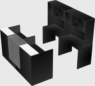 Shared u-shaped reception desks