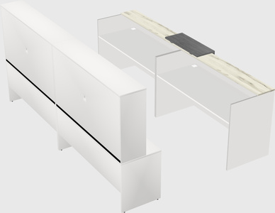 Shared u-shaped reception desks
