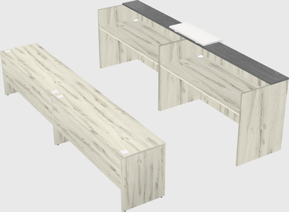 Shared u-shaped reception desks