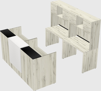 Shared u-shaped reception desks
