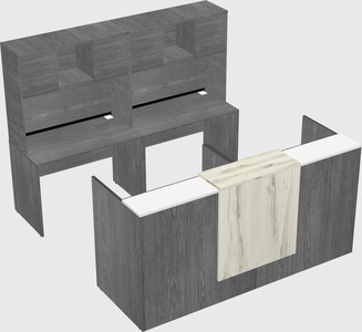 Shared u-shaped reception desks