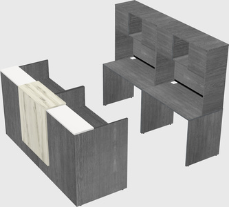 Shared u-shaped reception desks