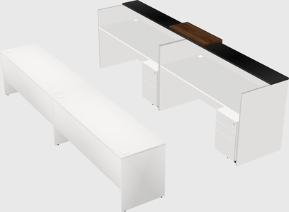 Shared u-shaped reception desks