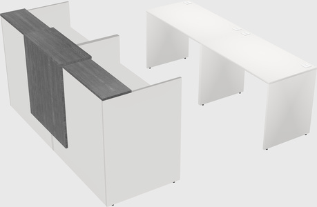 Shared u-shaped reception desks