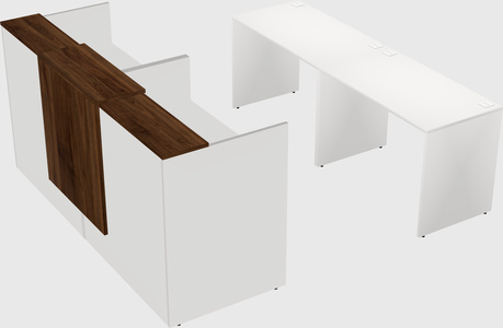 Shared u-shaped reception desks
