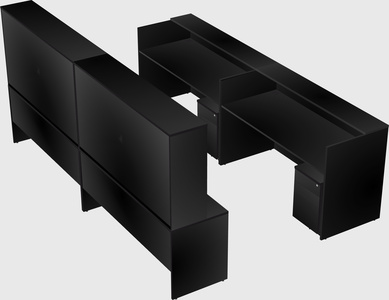 Shared u-shaped reception desks