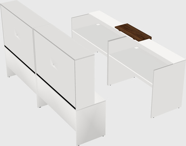 Shared u-shaped reception desks