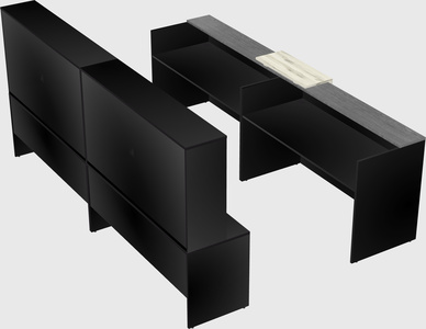 Shared u-shaped reception desks