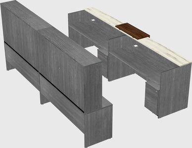 Shared u-shaped reception desks