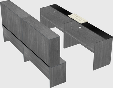Shared u-shaped reception desks