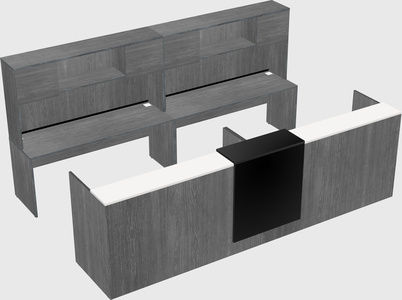 Shared u-shaped reception desks