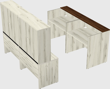 Shared u-shaped reception desks
