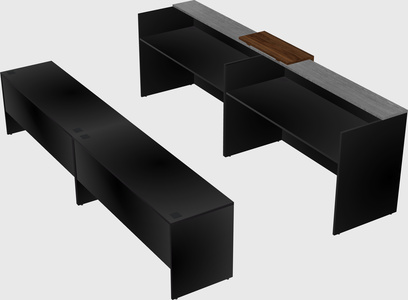 Shared u-shaped reception desks