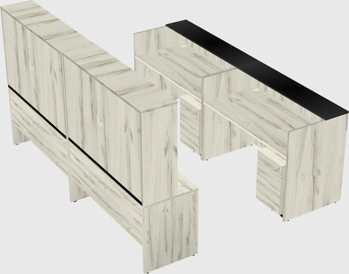 Shared u-shaped reception desks