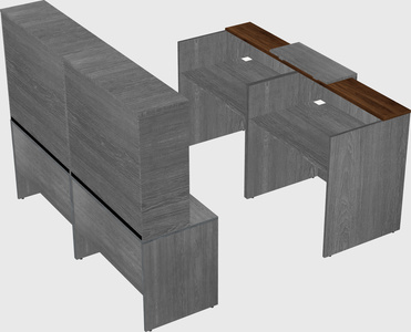 Shared u-shaped reception desks