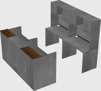 Shared u-shaped reception desks