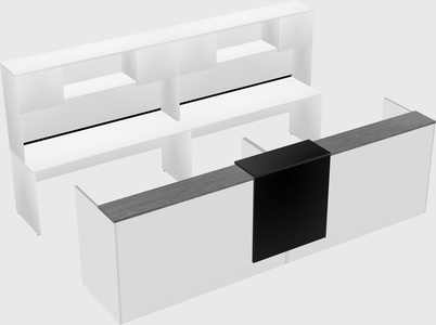 Shared u-shaped reception desks