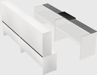 Shared u-shaped reception desks