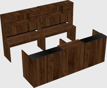 Shared u-shaped reception desks