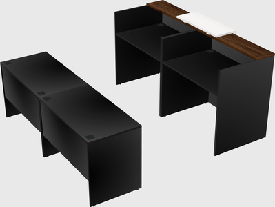 Shared u-shaped reception desks