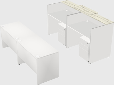 Shared u-shaped reception desks