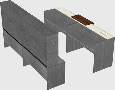 Shared u-shaped reception desks