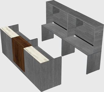 Shared u-shaped reception desks