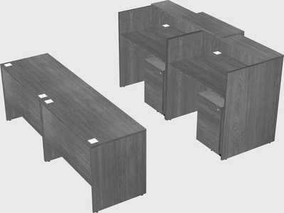 Shared u-shaped reception desks