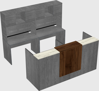 Shared u-shaped reception desks