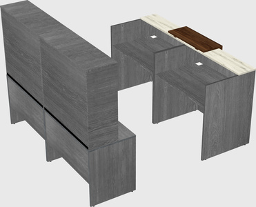 Shared u-shaped reception desks