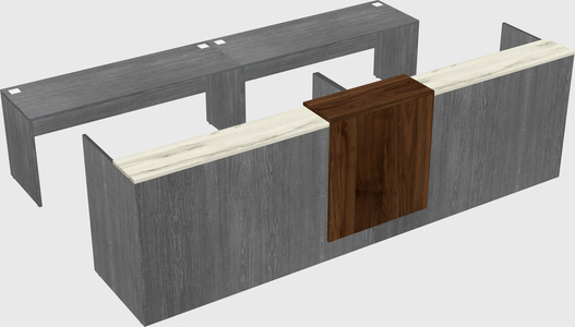 Shared u-shaped reception desks