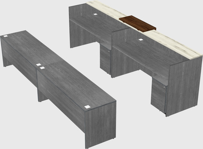 Shared u-shaped reception desks