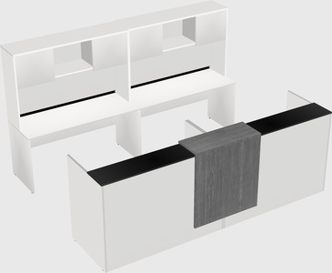 Shared u-shaped reception desks