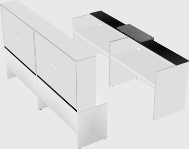 Shared u-shaped reception desks