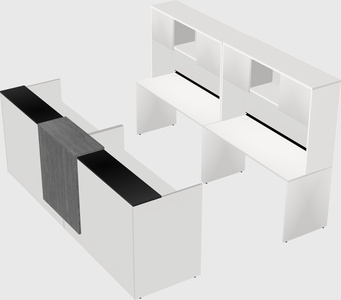 Shared u-shaped reception desks