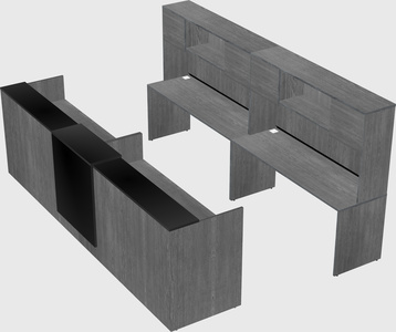 Shared u-shaped reception desks